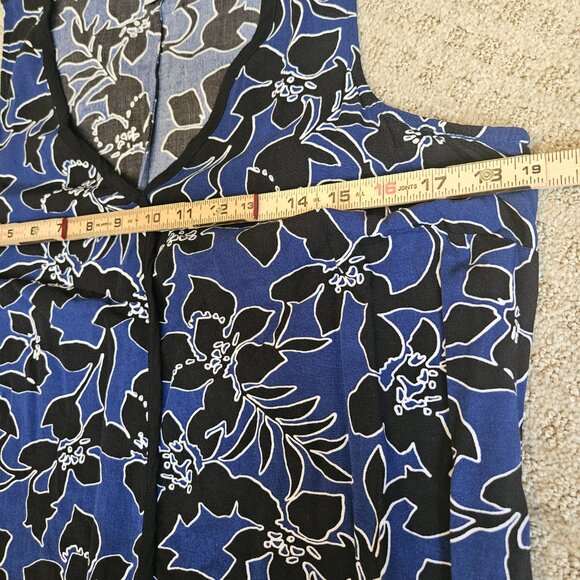 Tommy Bahama Womens Blue Forte Floral Shift Dress SZ Medium Hawaiian Rayon Vacay - Picture 11 of 13